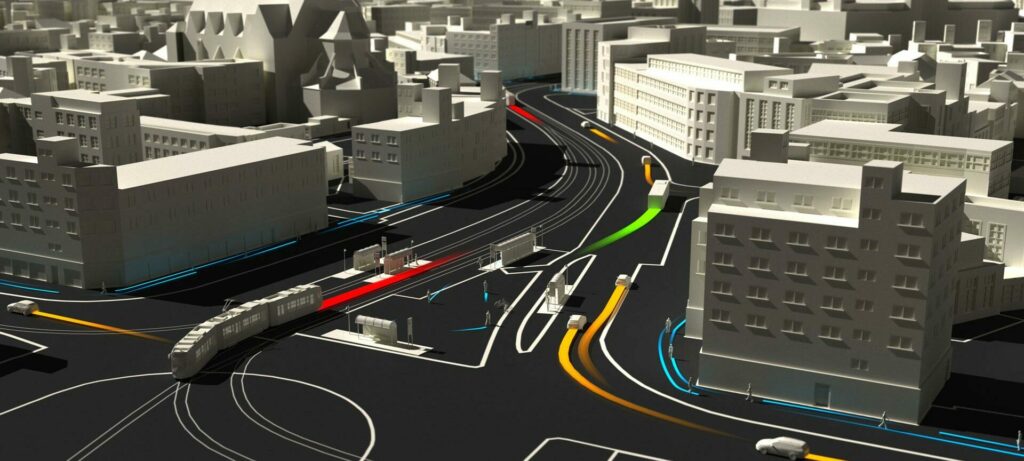 Verkehrssimulation im 3D-Stadtmodell für die Entwicklung automatisierten und vernetzten Fahrens