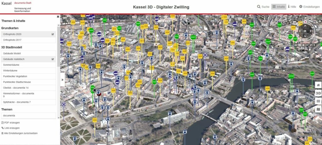 Digitaler Zwilling der Stadt Kassel mit kulturellen Points of Interest