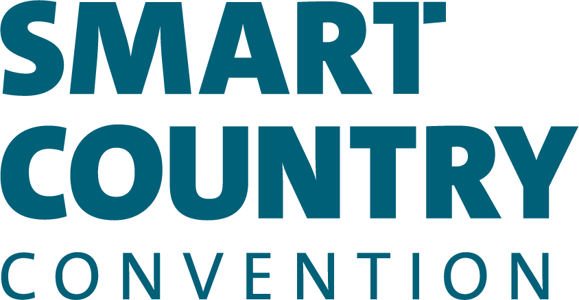 Logo of the Smart Country Convention (SCCON) in petrol-colored text on a transparent background