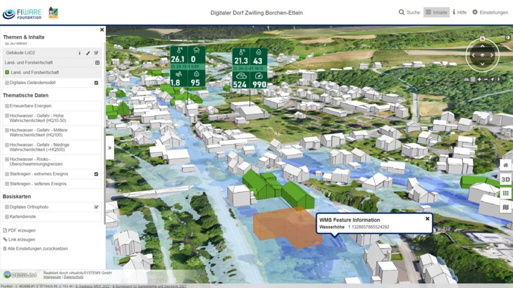 Digitale Hochwassersimulation in Ettelns 3D-Stadtmodell – VC Map im Einsatz zur Klimaanpassung