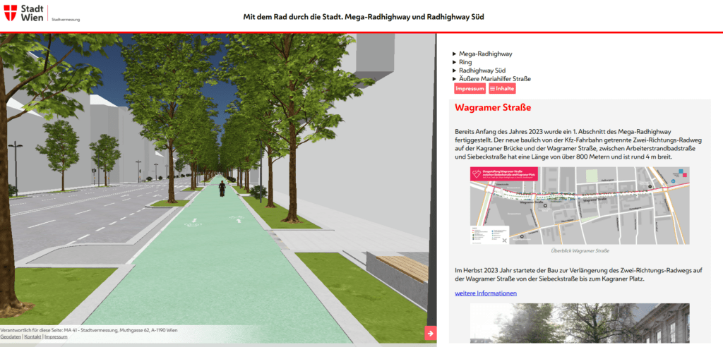 Wien zeigt digitale Stadtplanung mit interaktiver 3D-Darstellung des Mega-Radhighways