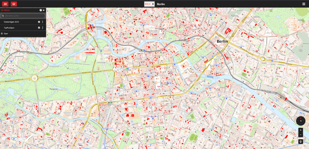 Detected solar systems in Berlin 2023, visualized in VC Map