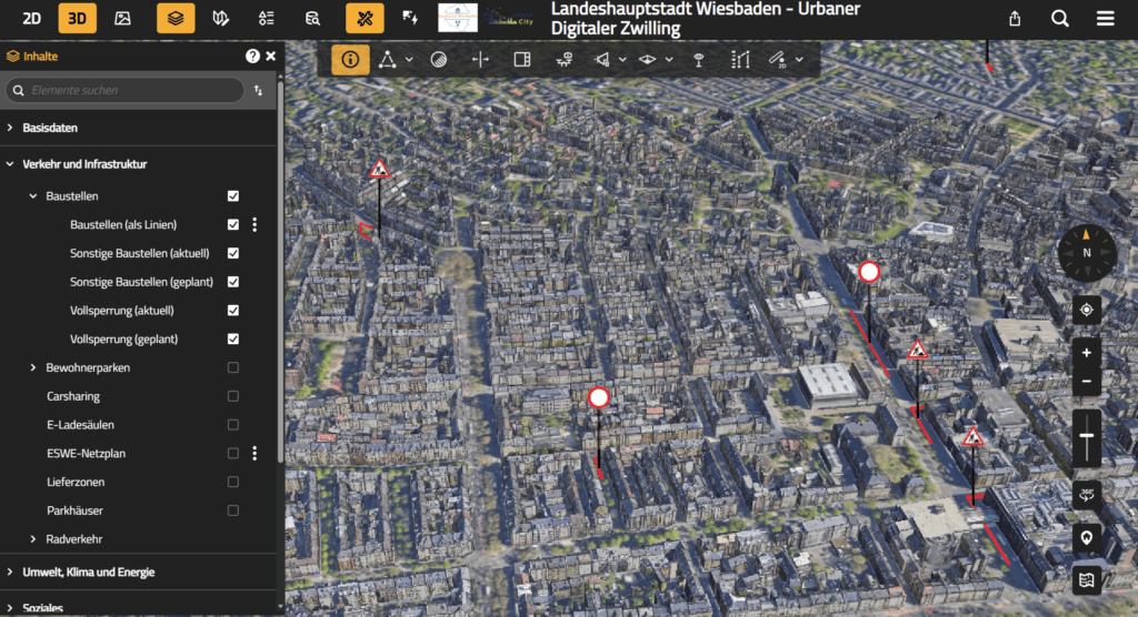 Baustellen-Überblick im Digitalen Zwilling