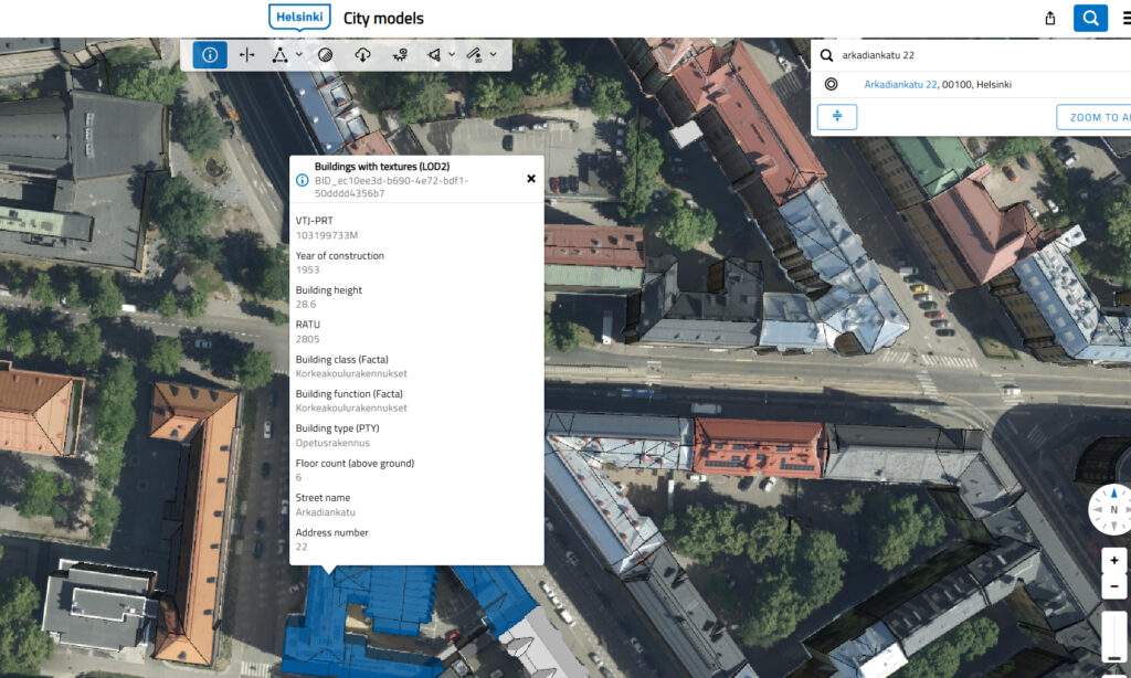 Updated 3D building model in VC Map with enriched attributes