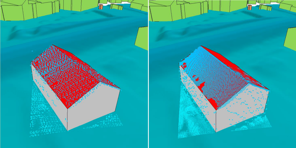 3D building model with DMS points from multiple digital surface models for reconstructing and editing roof surfaces in BuildingReconstruction