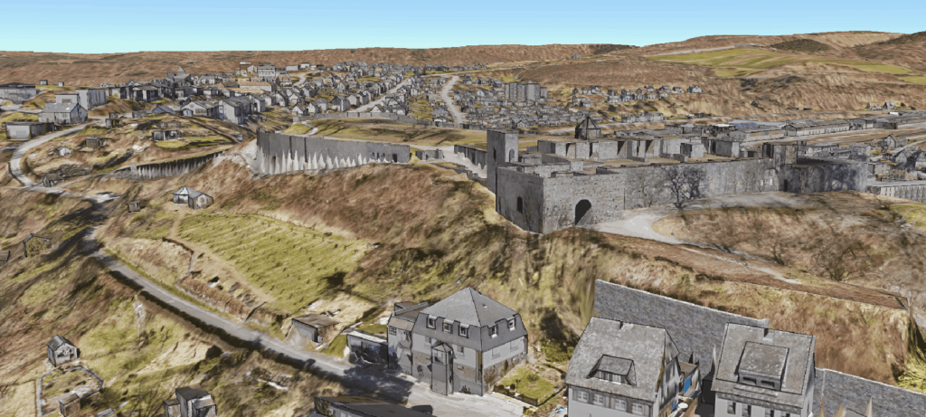 3D‑Stadtmodell von Arnsberg mit Schlossruine im Urbanen Digitalen Zwilling